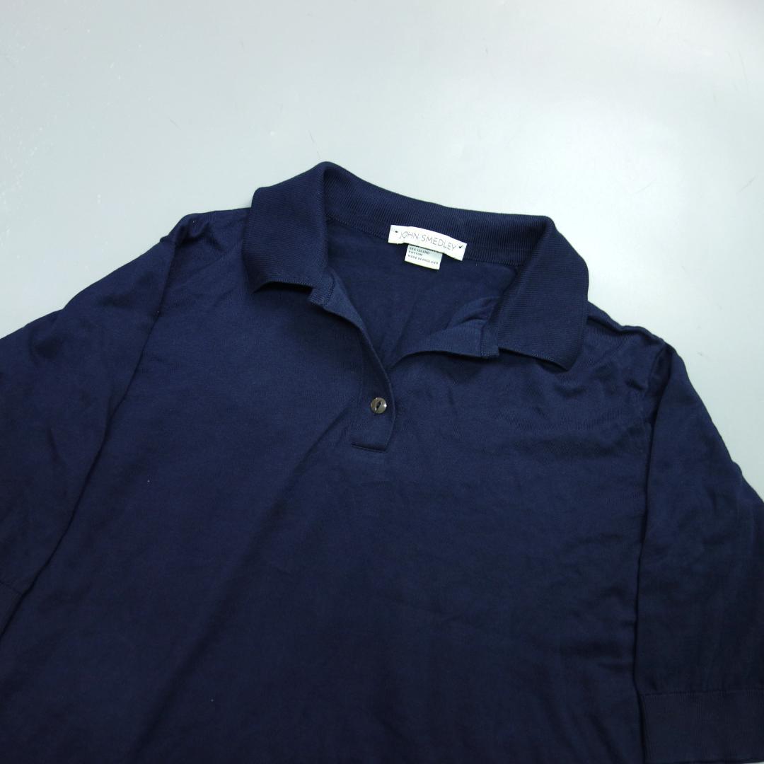 い*ち様 4529 ジョンスメドレー ニット 半袖ポロシャツ レディース L