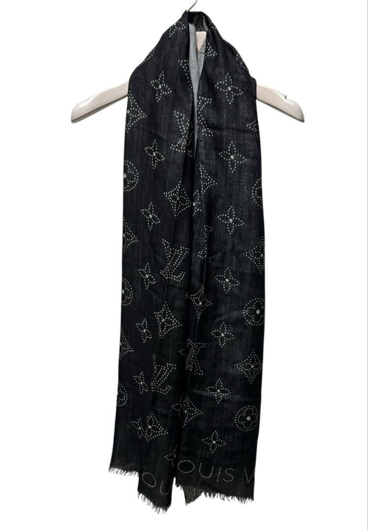 LOUIS VUITTON モノグラム 大判ストール カシミヤ シルク