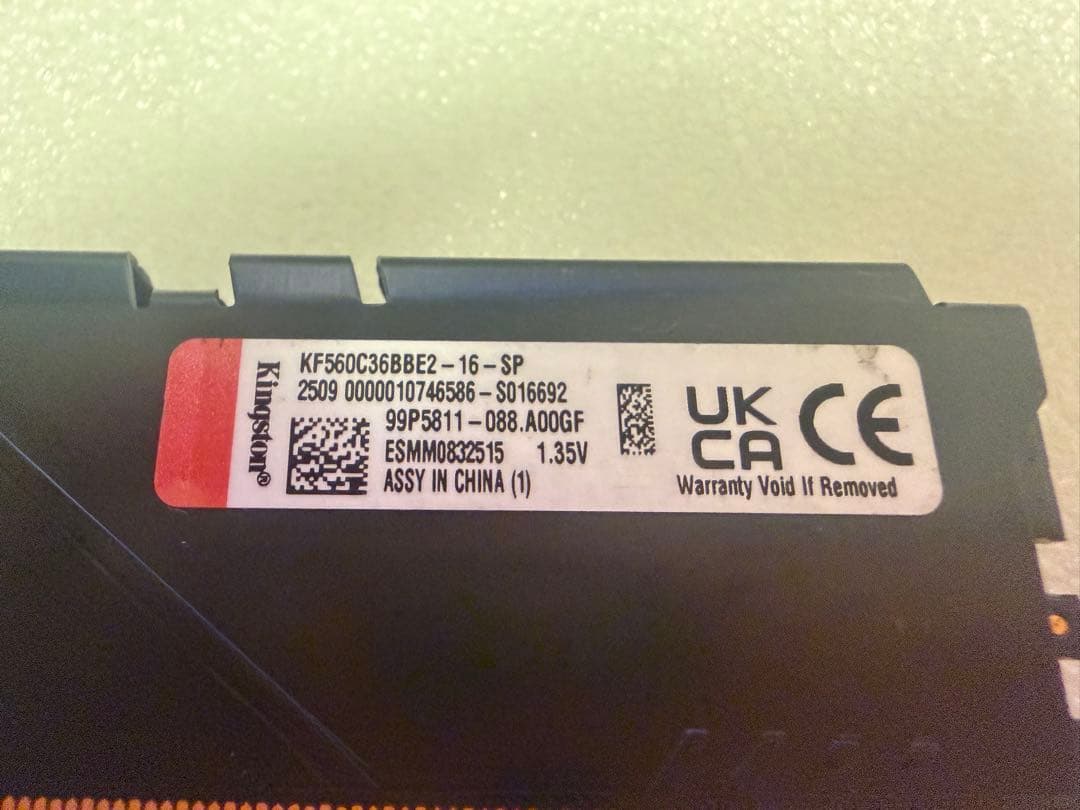 メモリー Kingston FURY Beast DDR5 16GB 6000MT/s