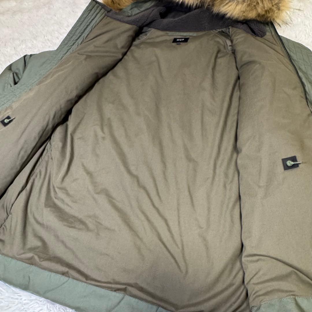 ☆HUF N-3B フィッシュテールジャケット オリーブ L ファー付き☆