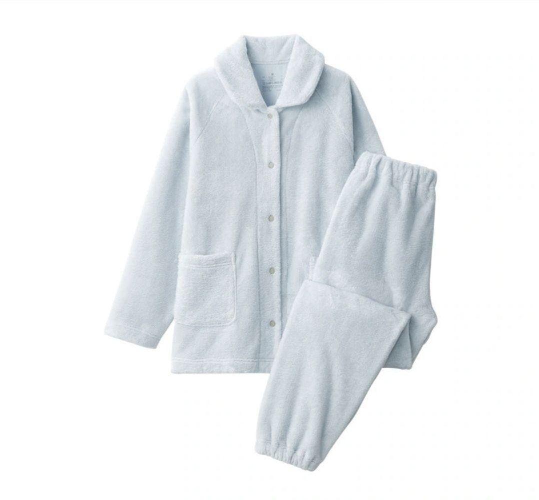 無印良品 着る毛布パジャマ ブルー M MUJI 静電気が起きにくい 婦人