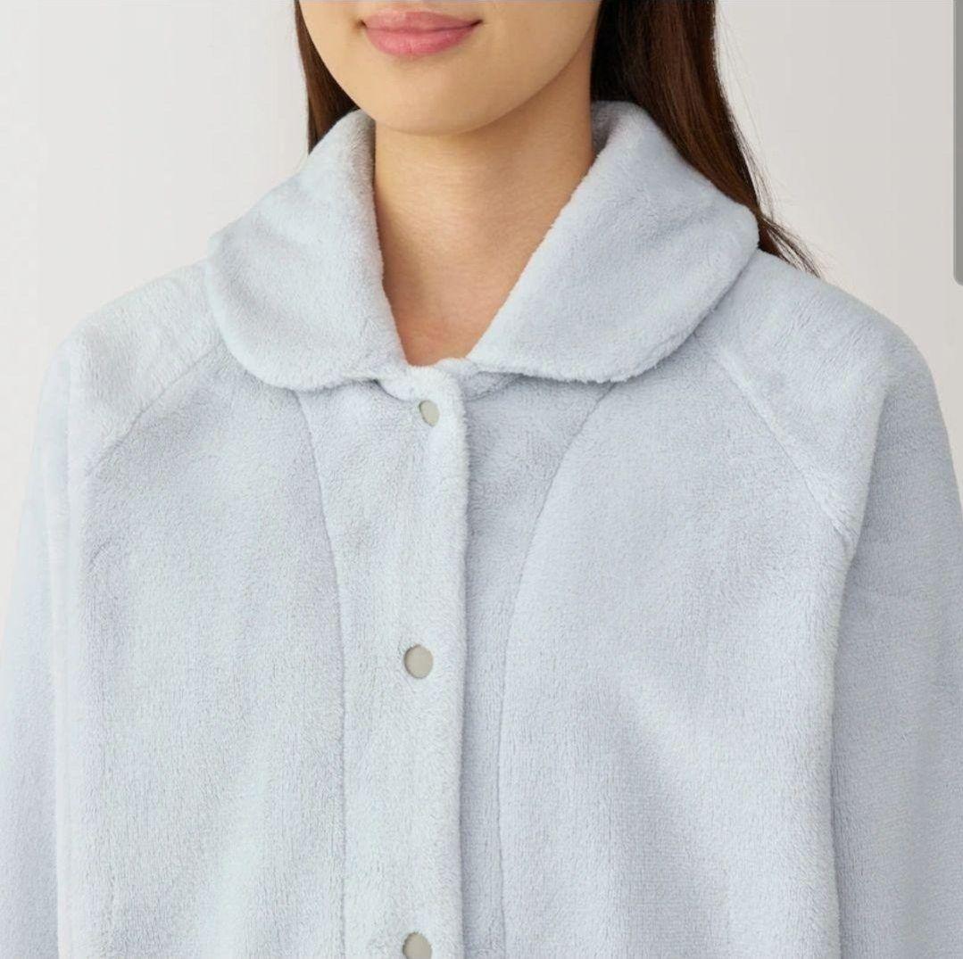 無印良品 着る毛布パジャマ ブルー M MUJI 静電気が起きにくい 婦人