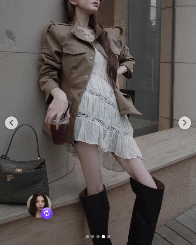 新品✨ ZARA ループディテールフィットブレザー ライトカーキ M