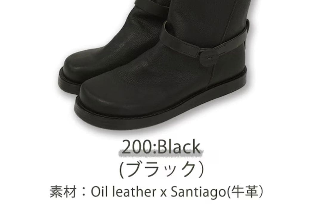 新品未使用　Diu 24.0〜24.5cm 本革 レザーブーツ　黒　ハイカット
