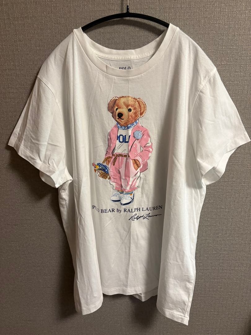 【激かわ】ポロベアTシャツ　ホワイト　ピクニックベア