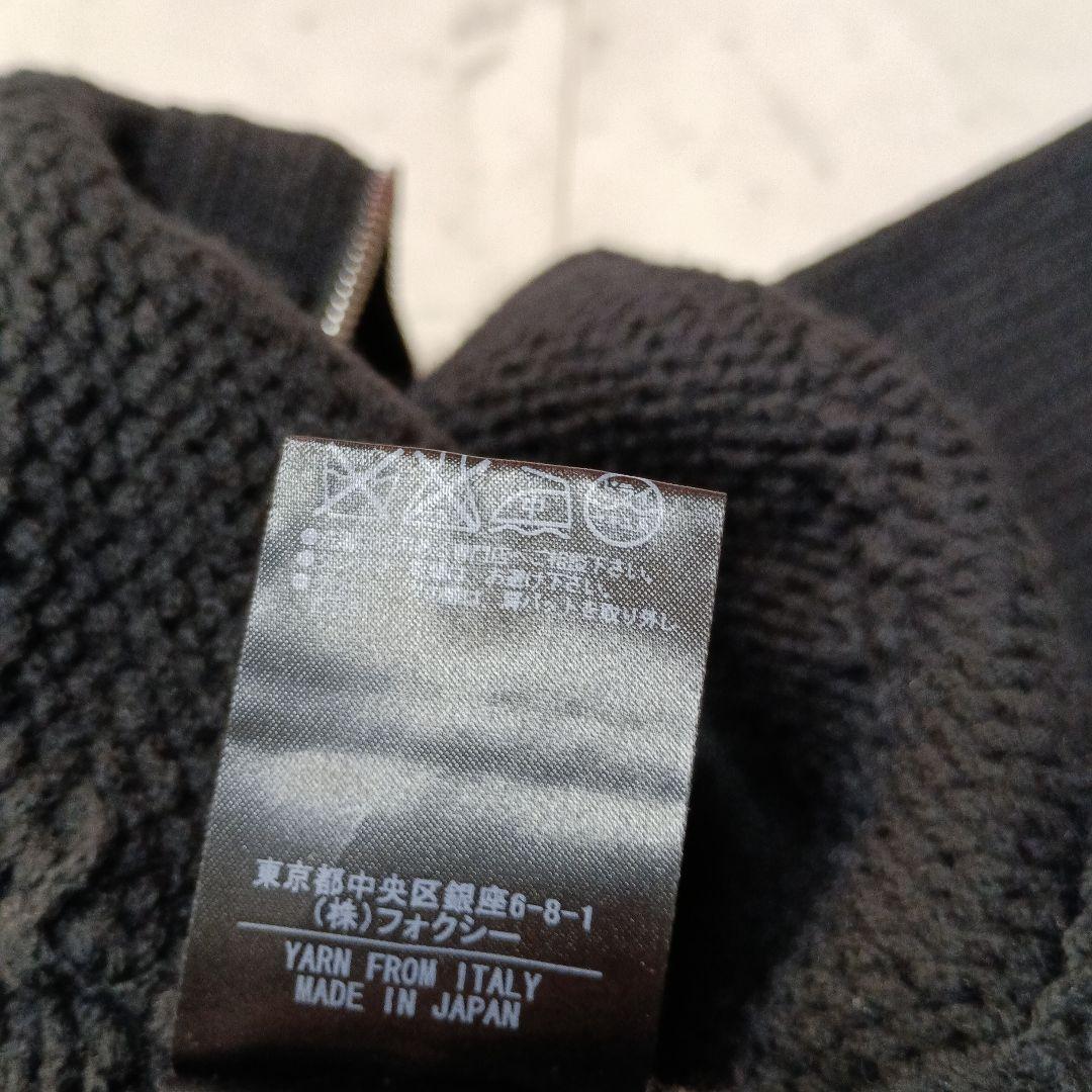 FOXEY フォクシー ジップアップ ニットジャケット 40 ノーカラー 日本製