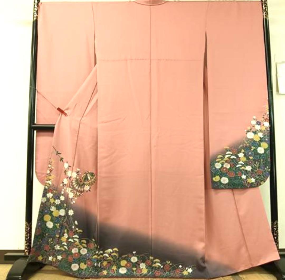 振袖フルセット6点サイズM〜Ｌ花毬文　暈し染め　金彩　正絹