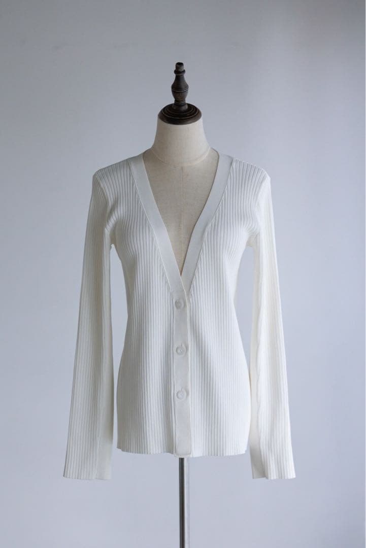 トップス pois compact rib cardigan