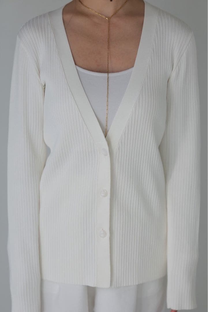 トップス pois compact rib cardigan