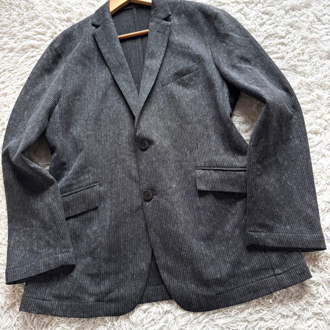 極美品　HIDEAWAYS NICOLE ニット　テーラードジャケット　麻　L