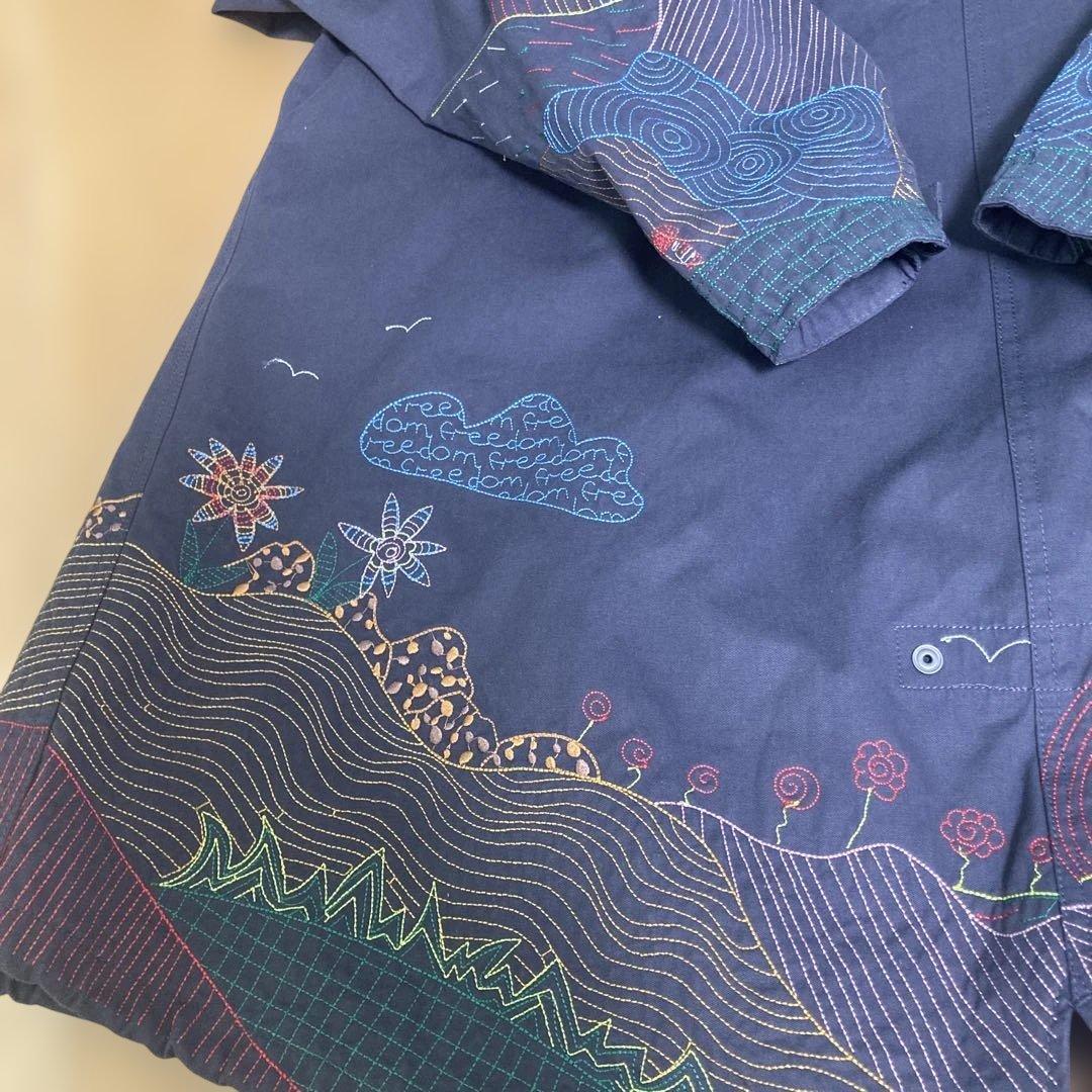 go slow caravan パネル刺繍 モッズコート XL ダークグレー