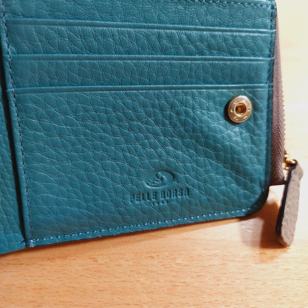 PELLE BORSA 折り財布 レザー ファスナー コンパクト ウォレット