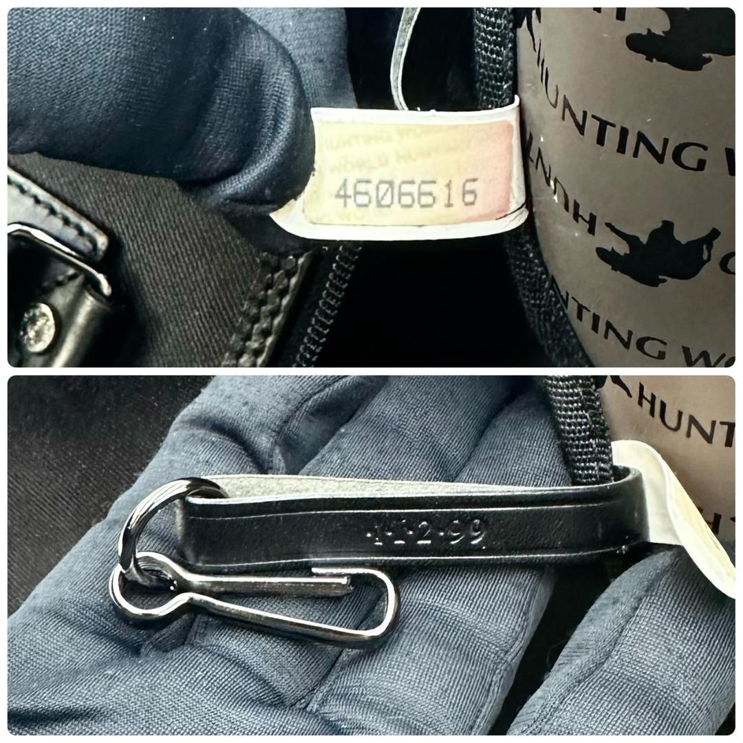 HUNTING WORLD キャンバス レザー 旅行用バッグ ボストンバッグ 黒