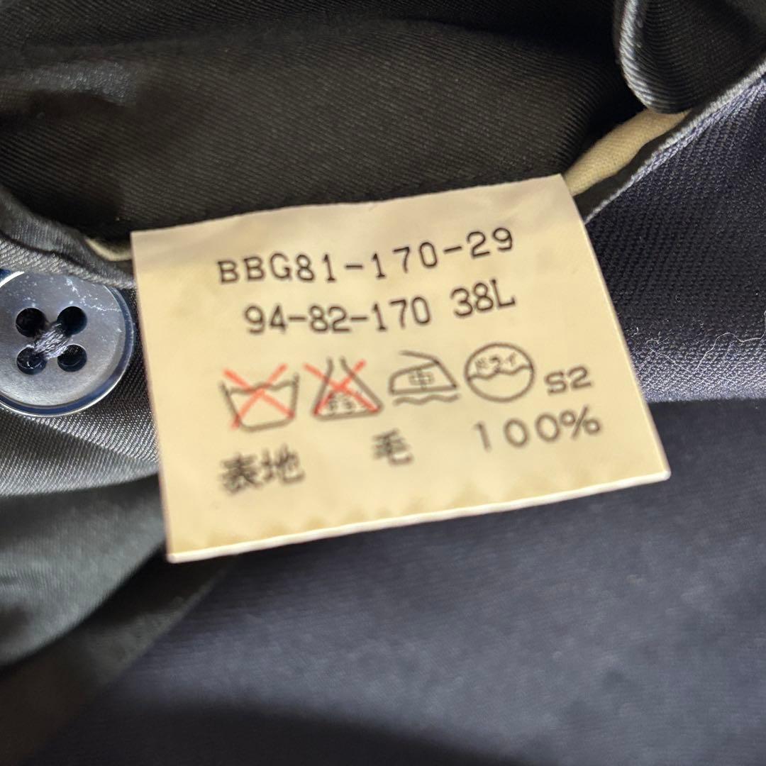 美品　バーバリー　 ブレザー　紺ブレ ダブル　 金ボタン 　ダークネイビー