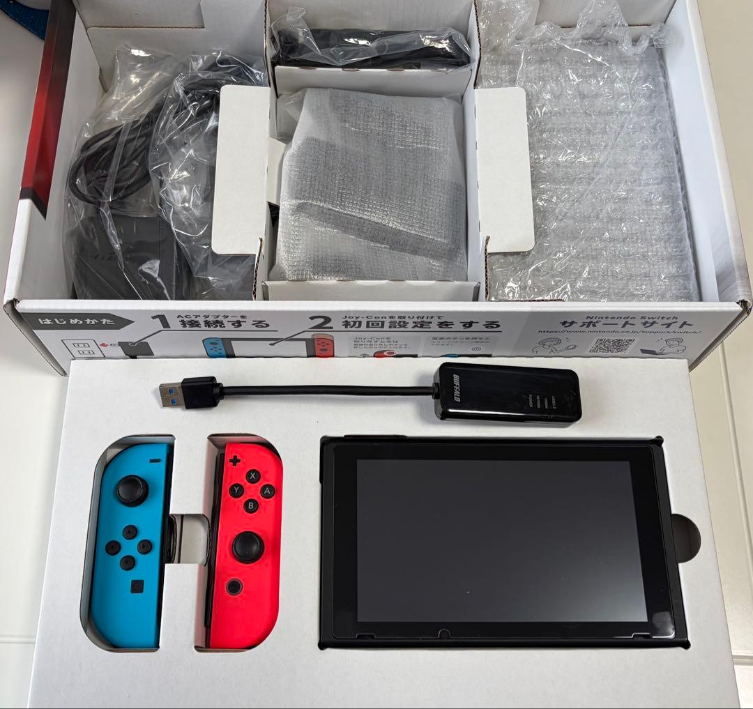 Nintendo Switch 本体　ケース、LAN接続ケーブル付き
