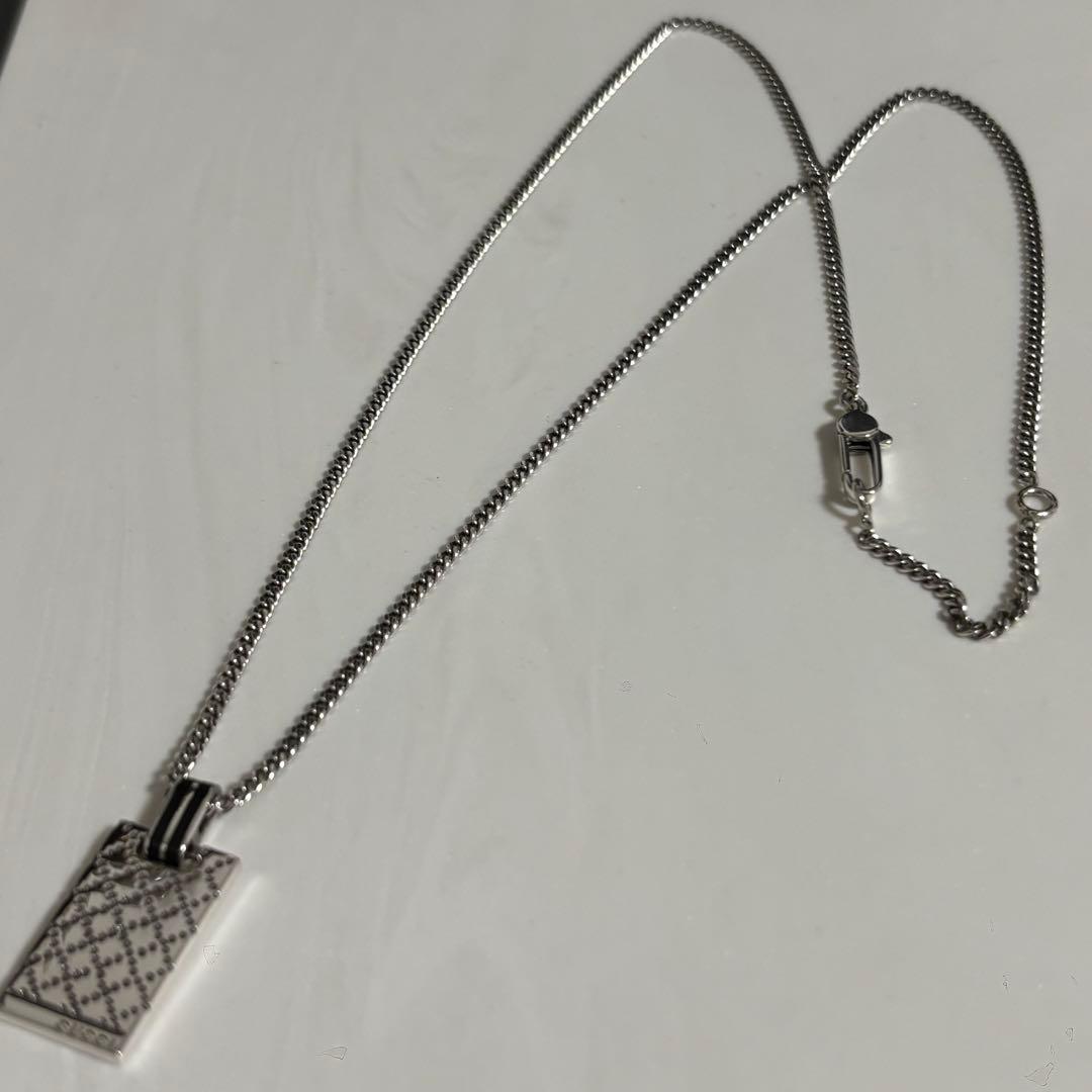 GUCCI 新品同様品　ディアマンテプレートネックレス　極美品　925シルバー