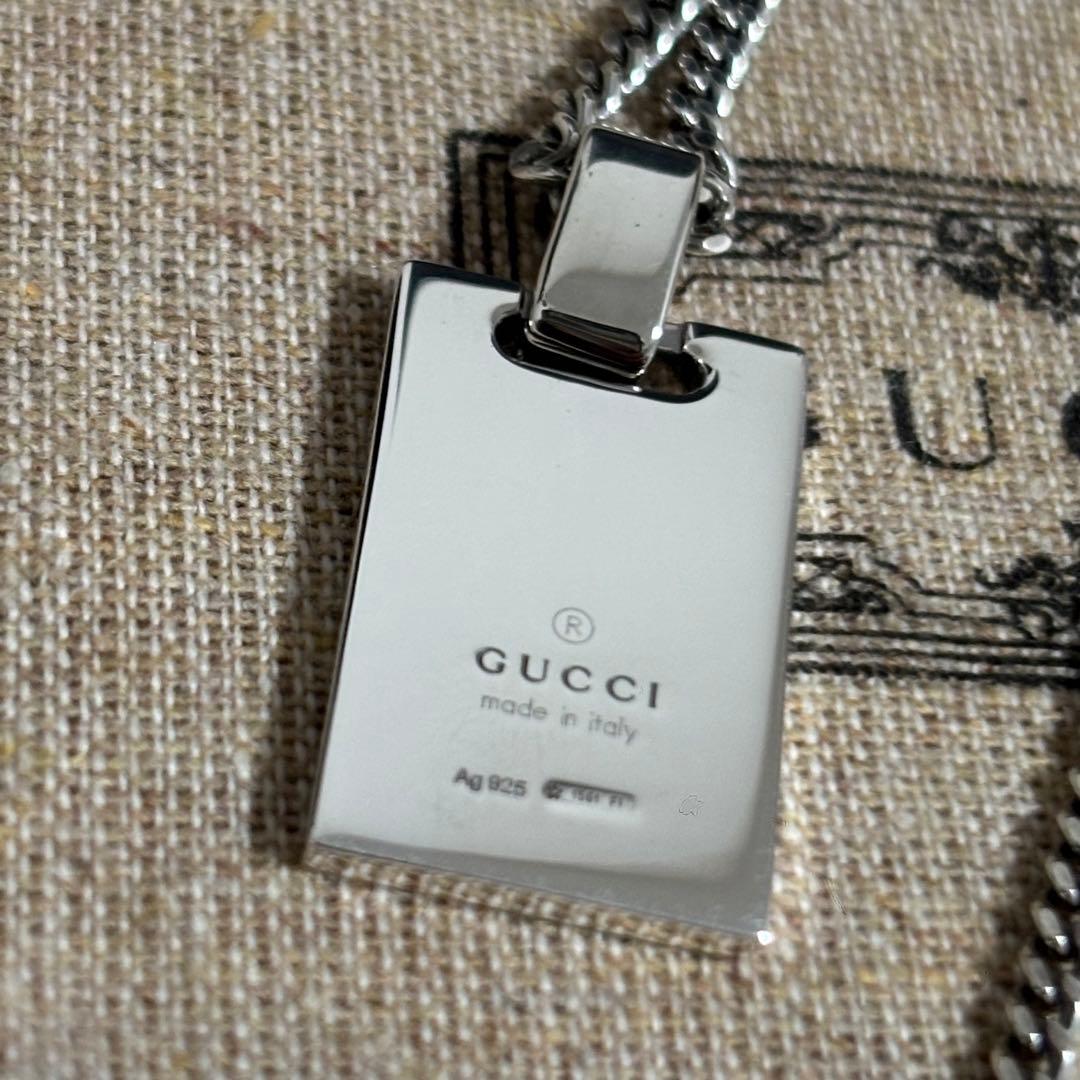 GUCCI 新品同様品　ディアマンテプレートネックレス　極美品　925シルバー