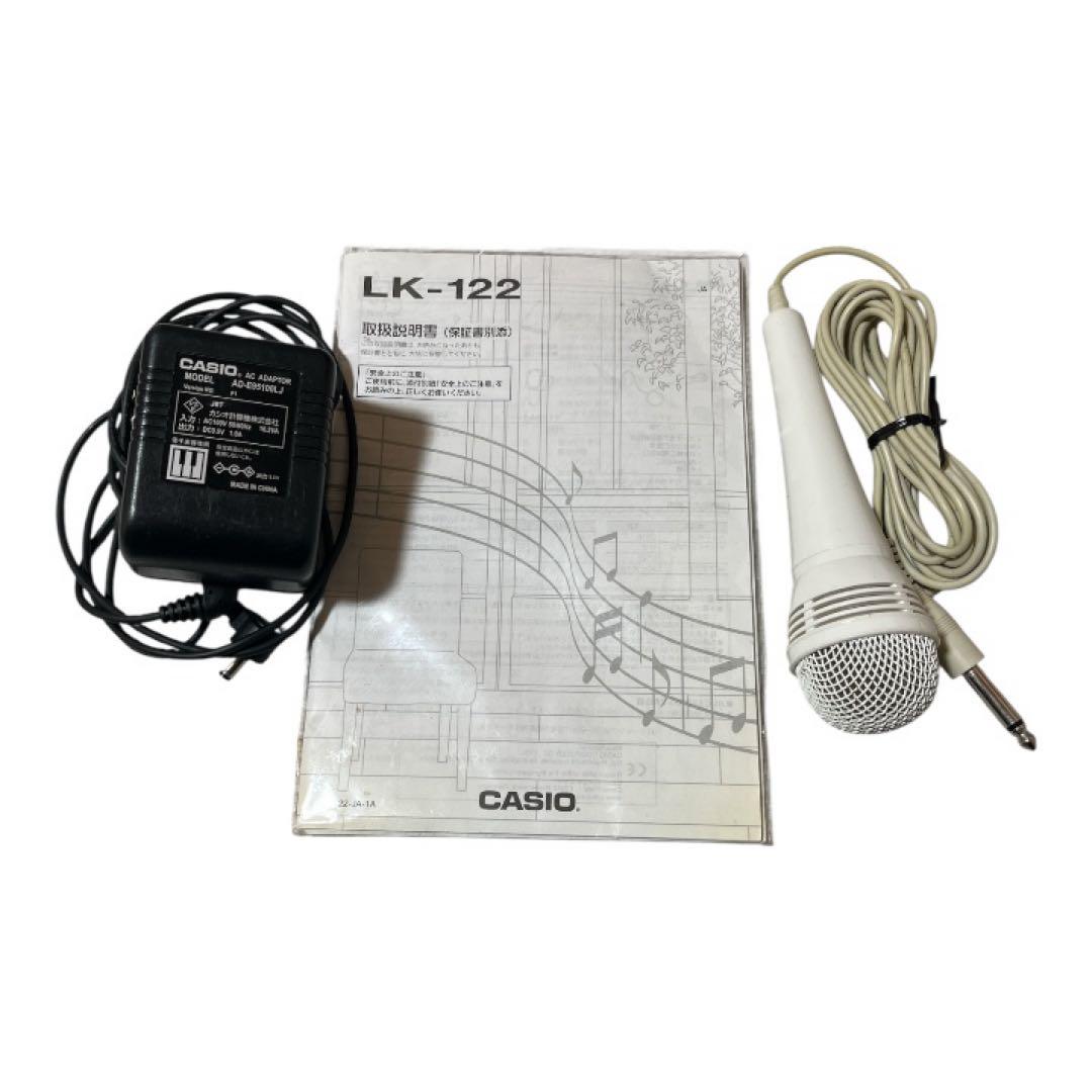 CASIO LK-122 光ナビ 電子キーボード マイク譜面台付