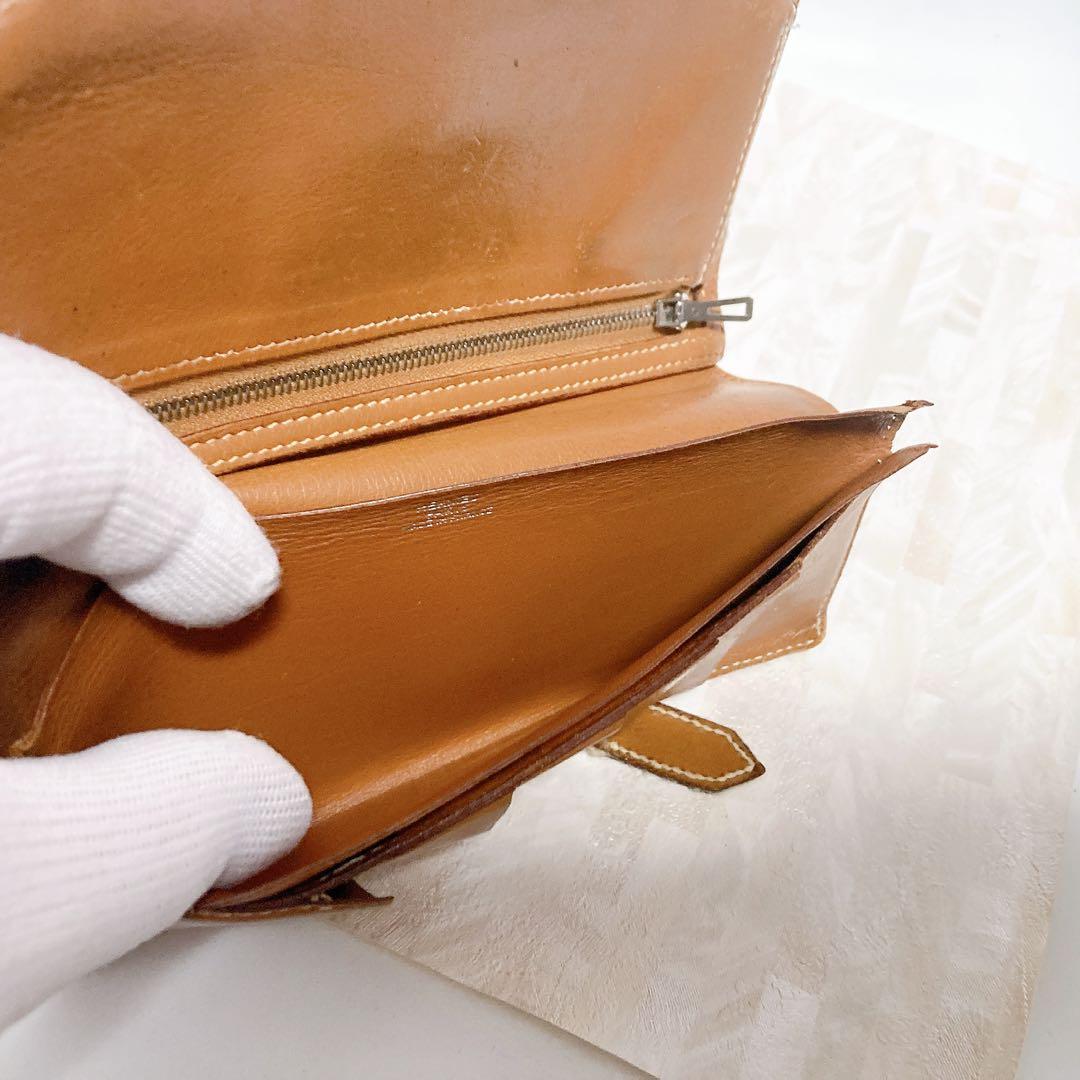 HERMES 二つ折り財布　べアンスフレ　ブラウン　◻︎H刻印　正規品　送料無料