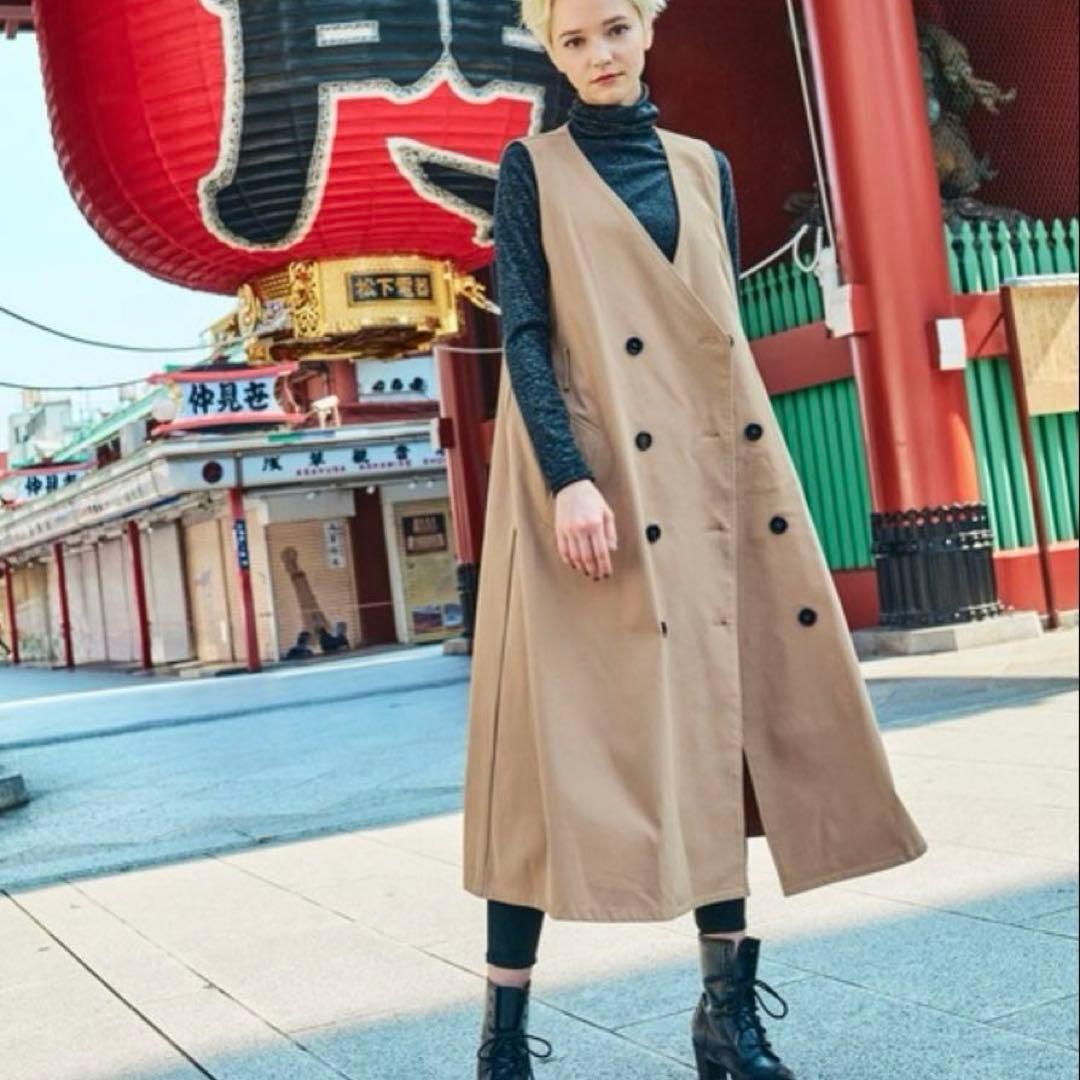 美品KOH.style 4wayトレンチコートエコレザージャケットワンピ松本若菜