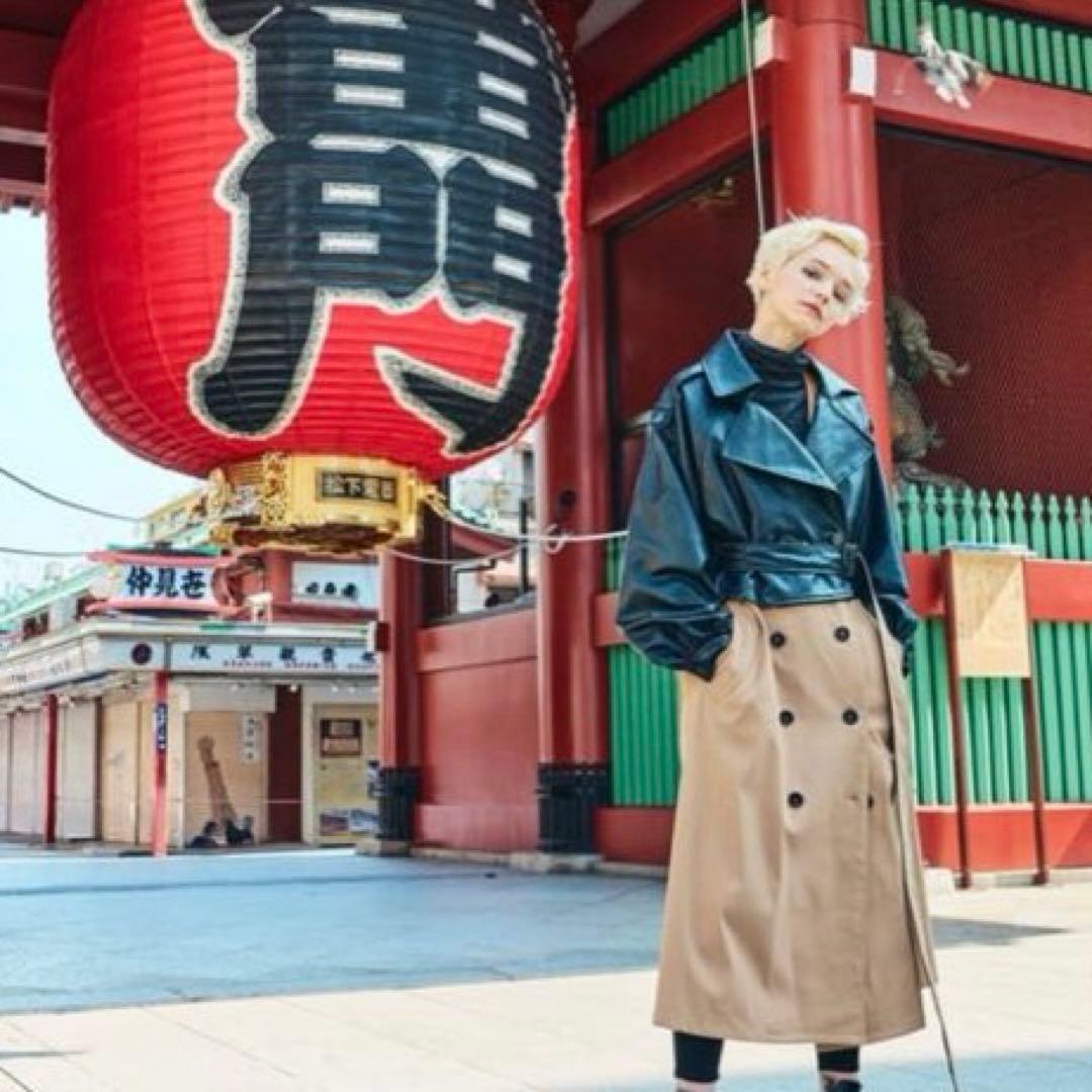 美品KOH.style 4wayトレンチコートエコレザージャケットワンピ松本若菜