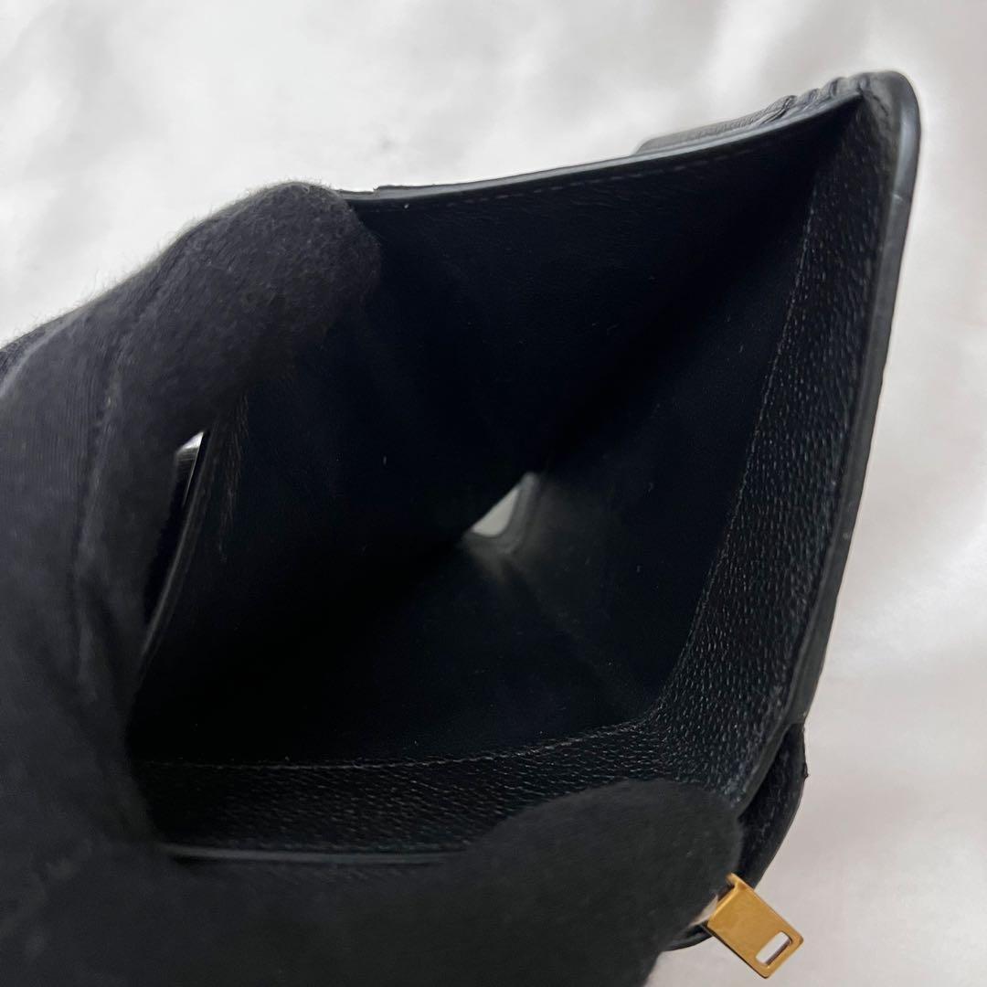 ◇美品◇サンローラン　YSL金具　二つ折り財布　ブラック　グレインレザー