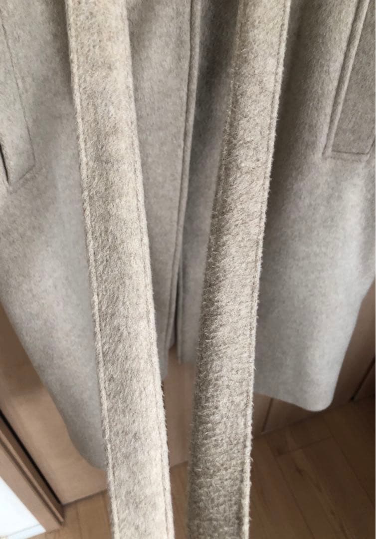 【ZARA】ノーカラーガウンコート　ナチュラル　XS