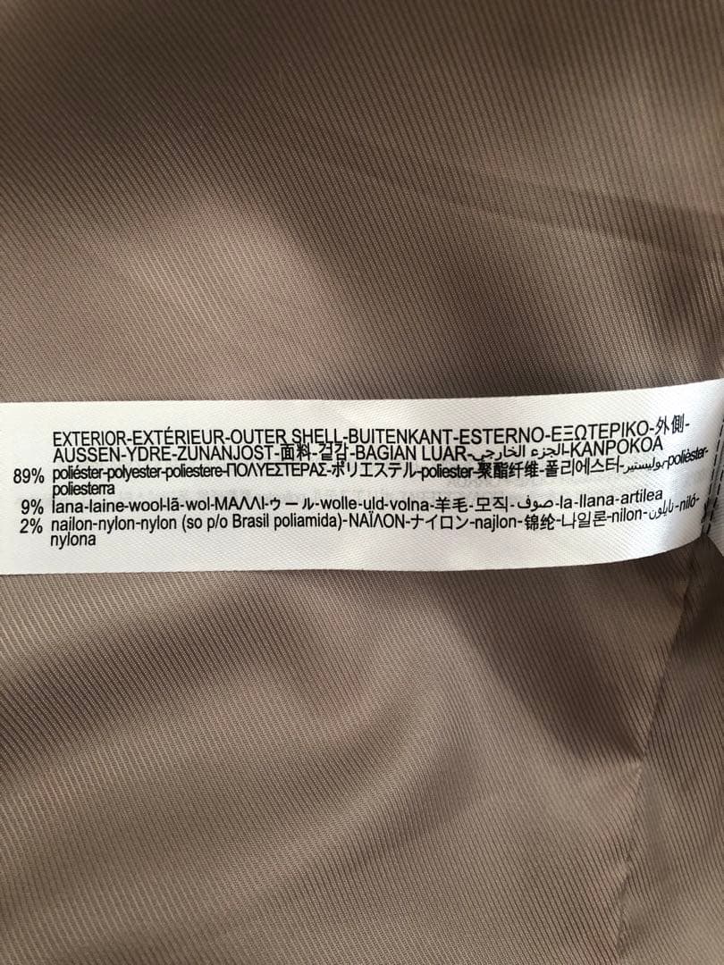 【ZARA】ノーカラーガウンコート　ナチュラル　XS