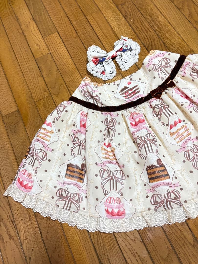 Angelic Pretty ケーキ柄 スカート ヘアクリップ付き