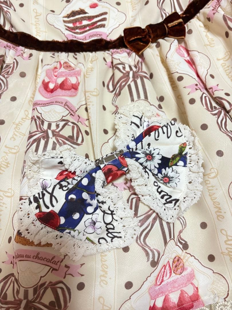 Angelic Pretty ケーキ柄 スカート ヘアクリップ付き
