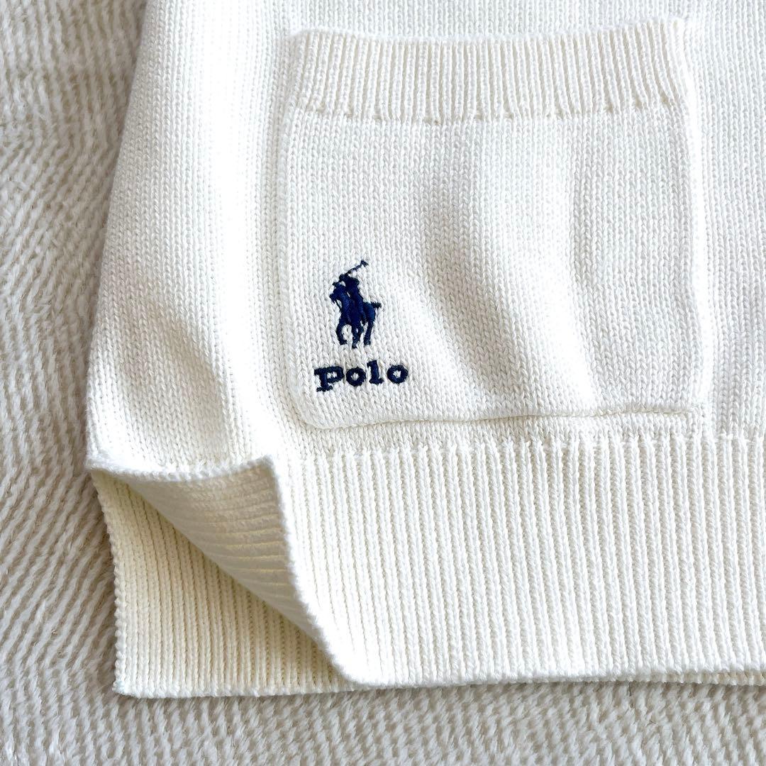 美品✨ラルフローレン コットンニットカーディガン オフホワイト ポニー刺繍 XS