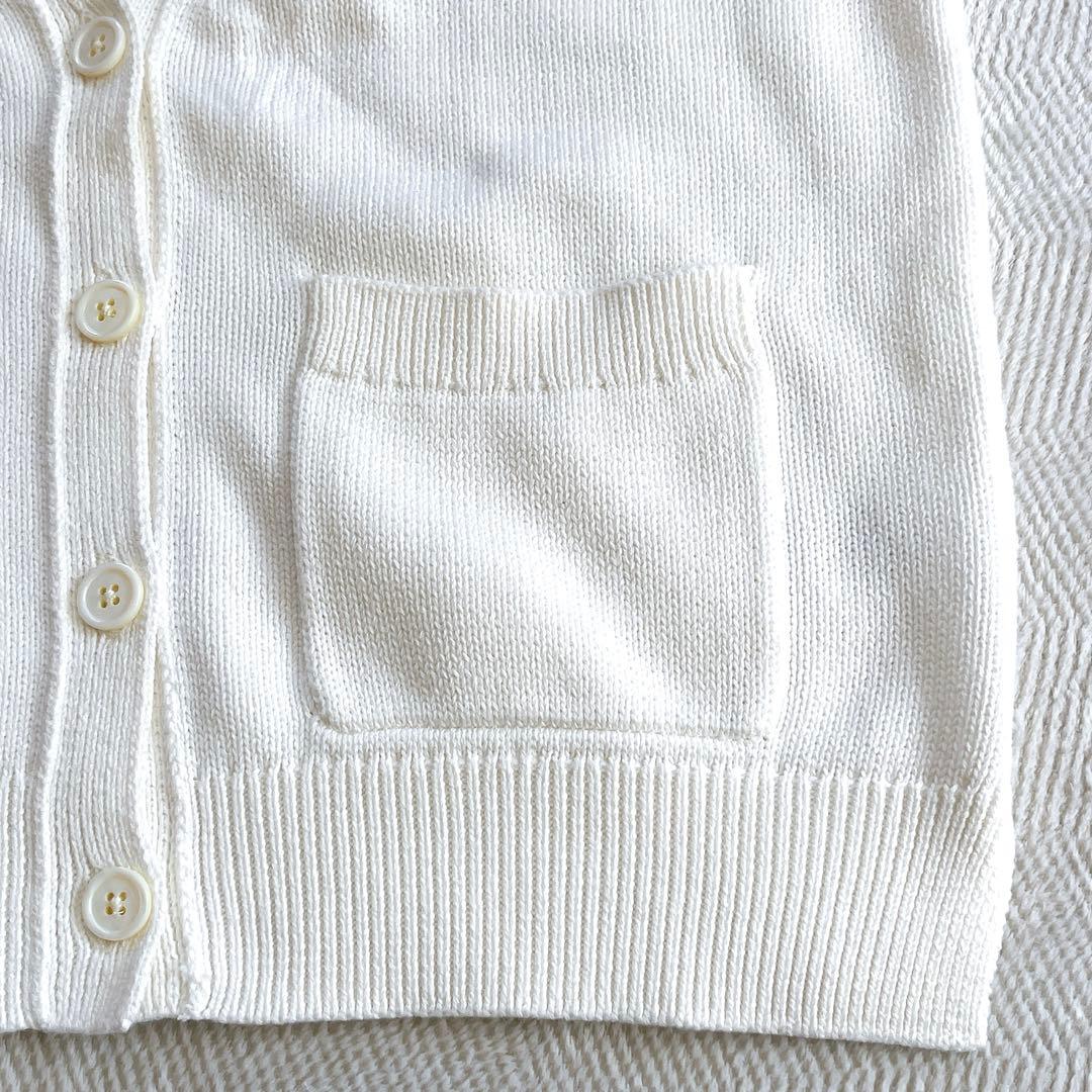 美品✨ラルフローレン コットンニットカーディガン オフホワイト ポニー刺繍 XS