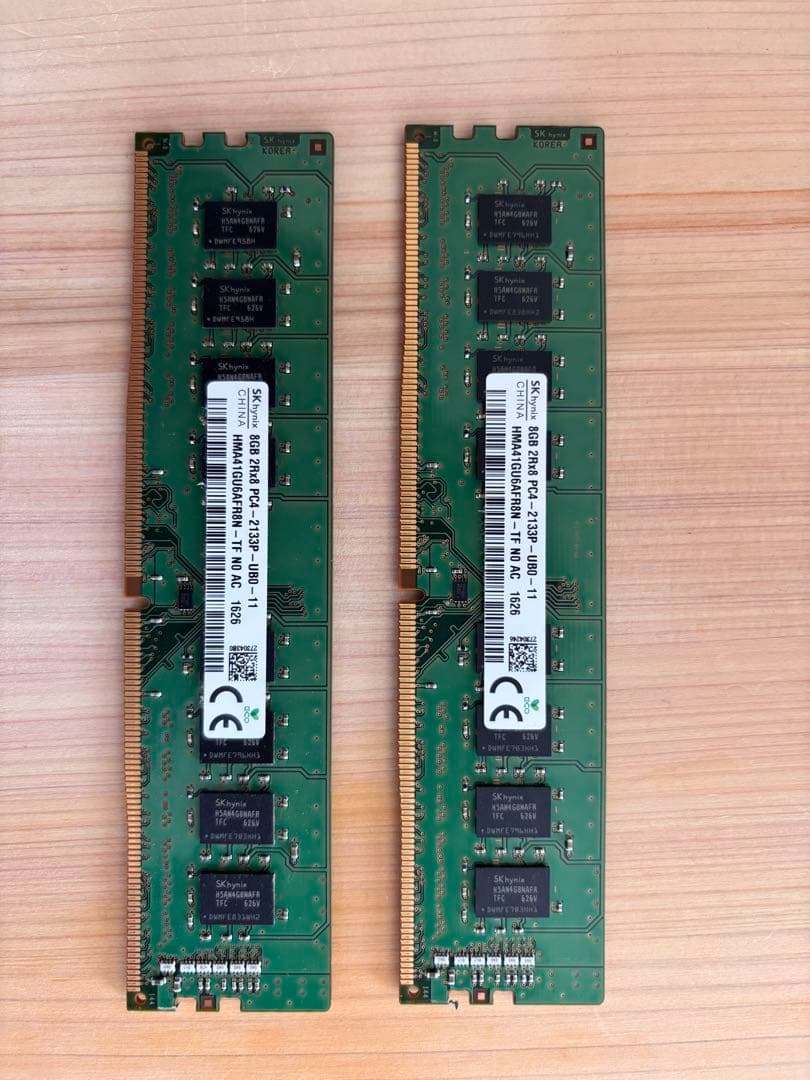 SK hynix製 8GB 2枚DDR4デスクトップ用メモリ