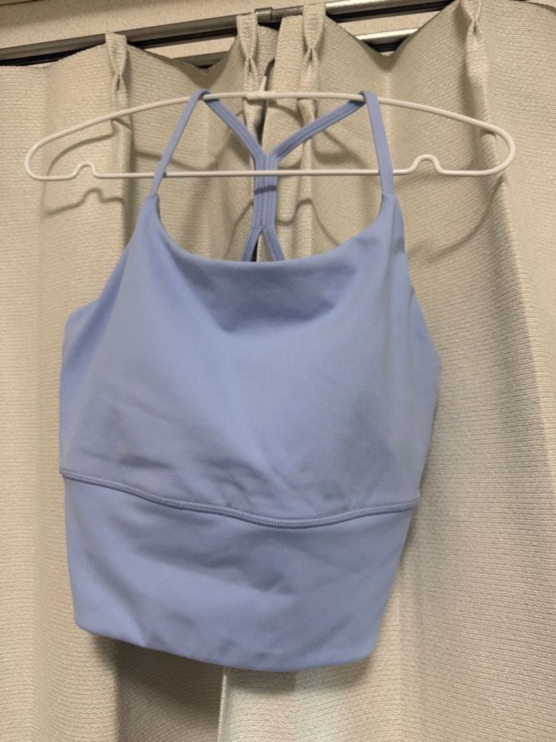 グレー長袖トップスと水色タンクトップセット　リントス　ピラティスウエア　Mサイズ