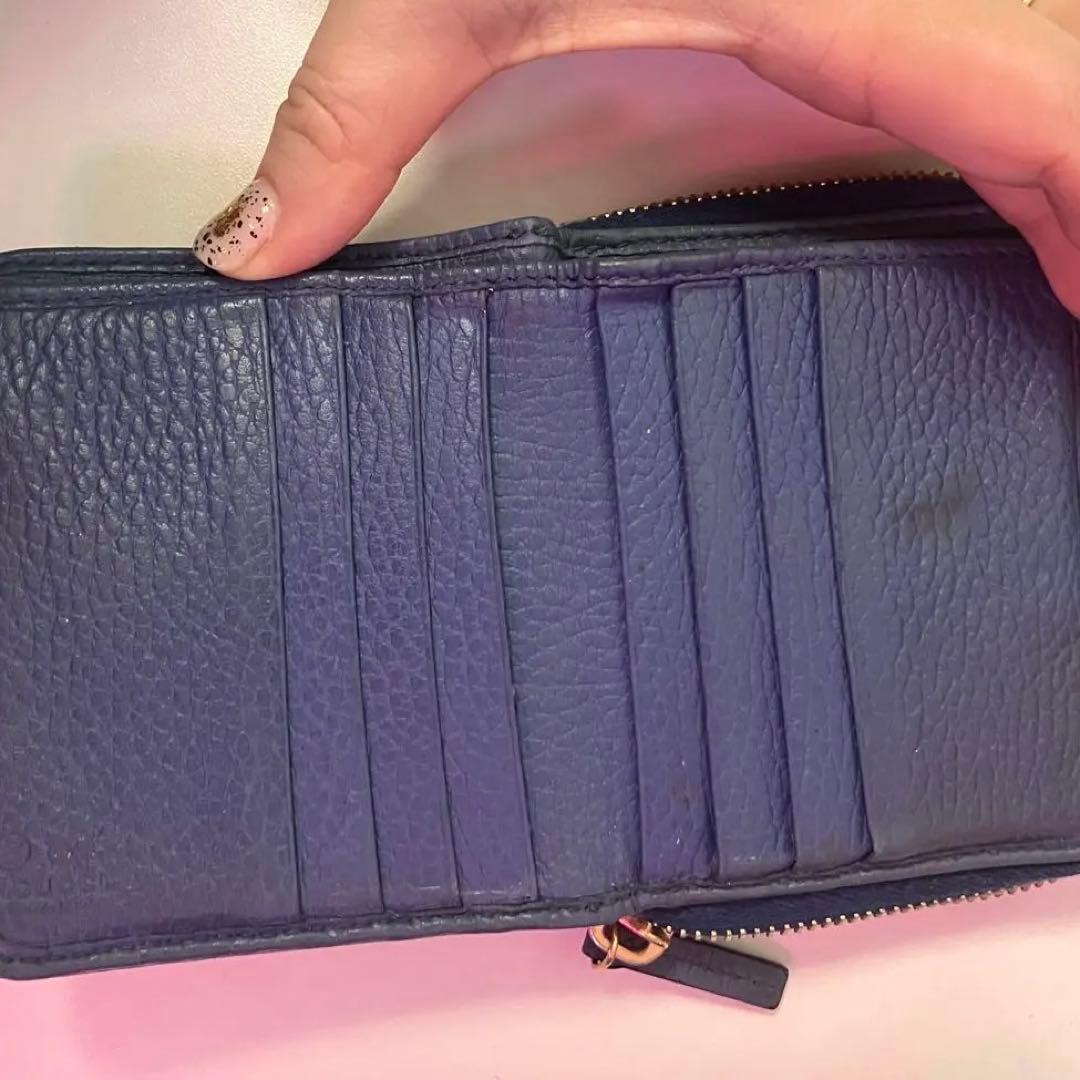 GUCCI 二つ折り財布 ブラウン/ネイビー