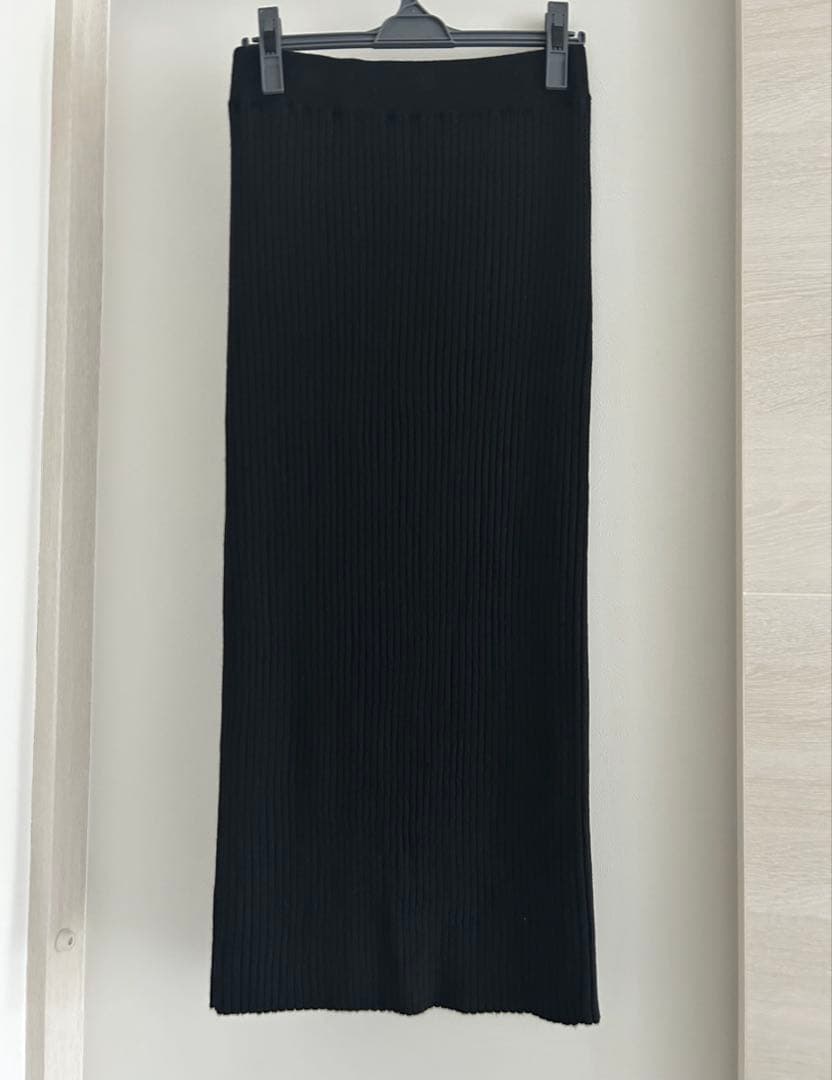 極美品 25aw ルフィル ワイドリブニットスカート ブラック タイト ロング
