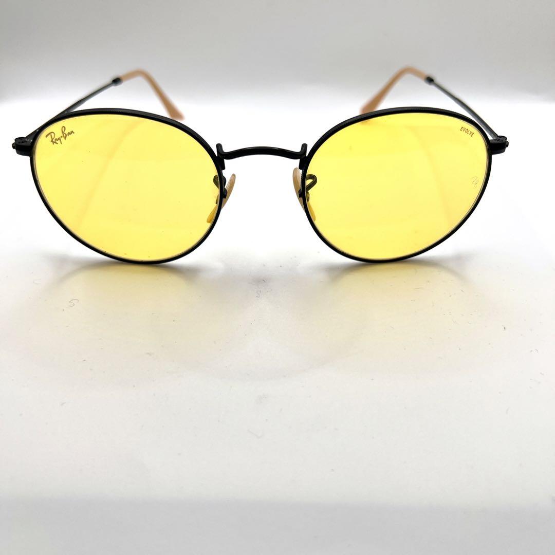 Ray-Ban RB3447 ラウンドメタル EVOLVE 調光 イエロー