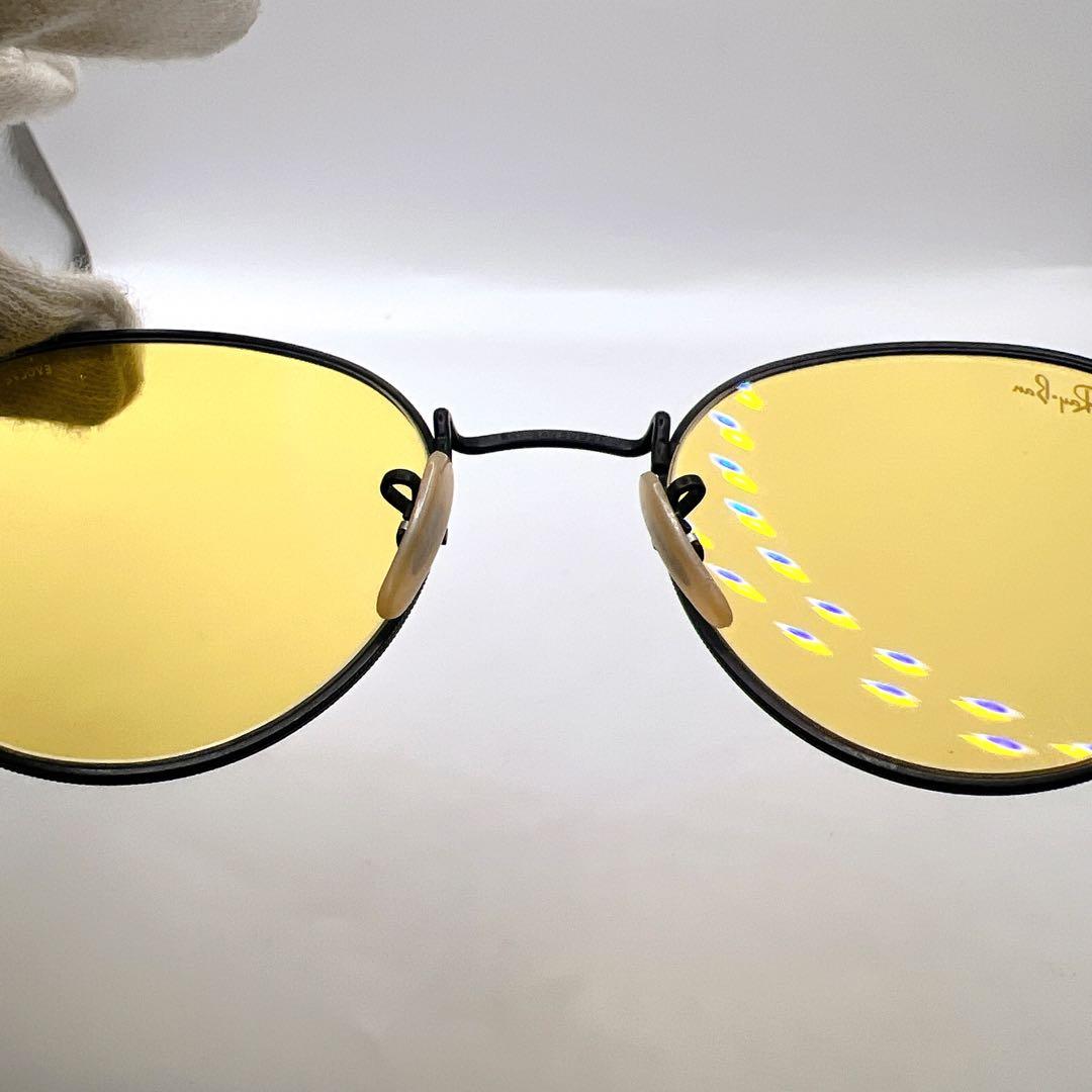 Ray-Ban RB3447 ラウンドメタル EVOLVE 調光 イエロー