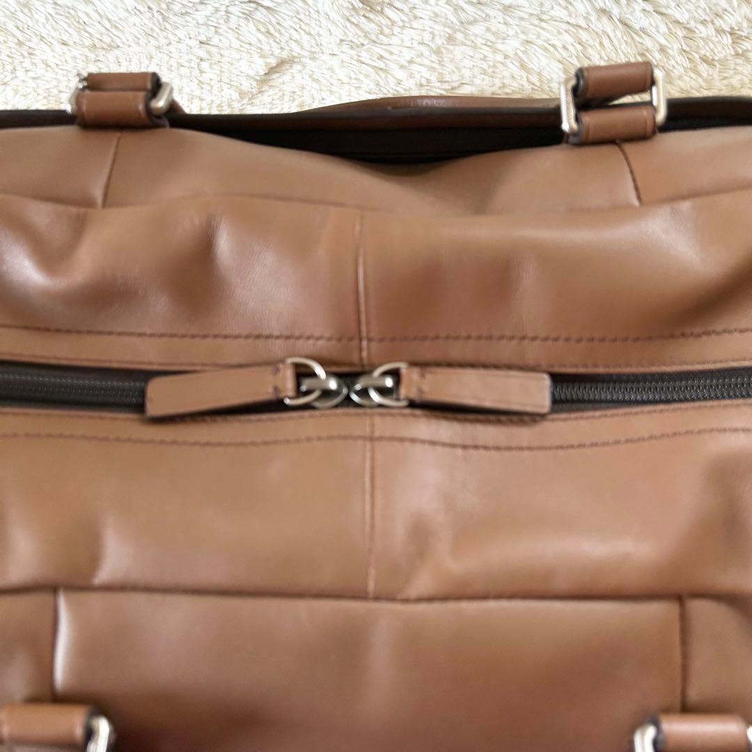 COACH コーチ ボストンバッグ 旅行バッグ オールレザー 大容量 ブラウン