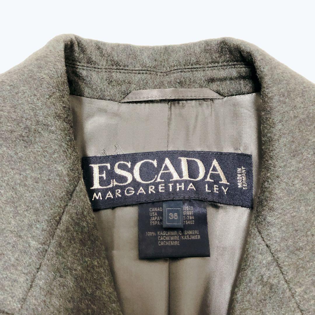 ESCADA　金ボタン　ダブルブレスト　カシミヤ100%　コート　ワッペン