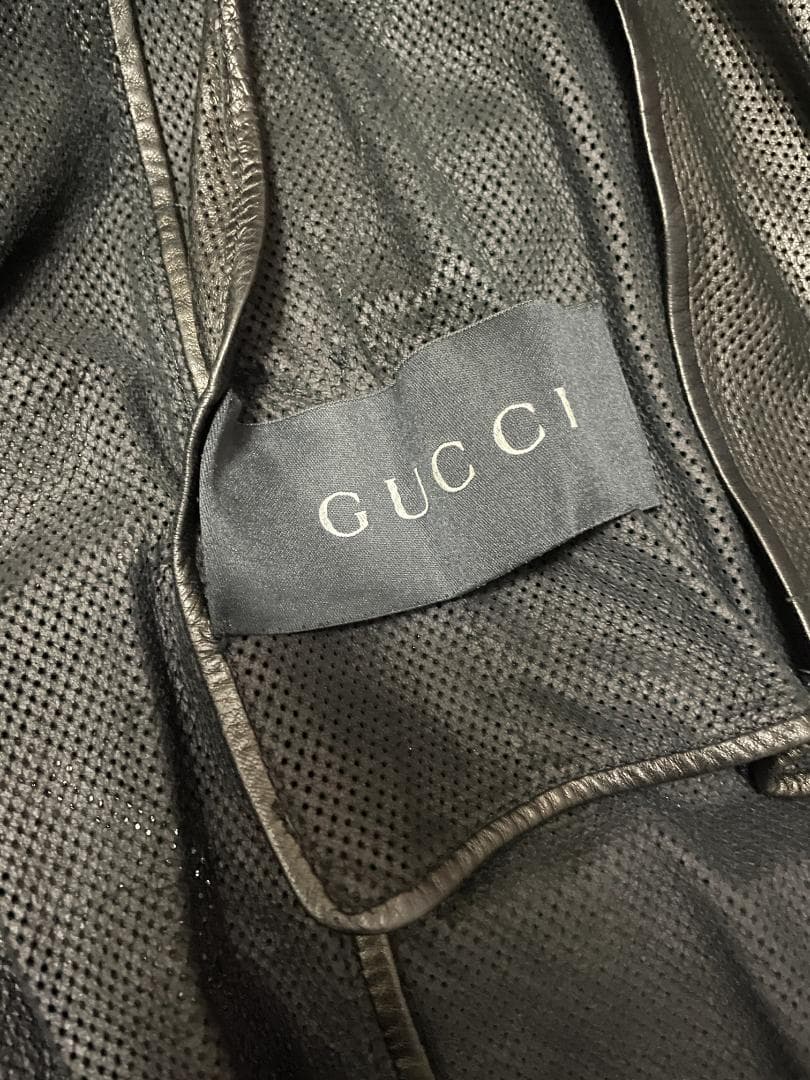 超希少 Gucci グッチ トムフォード期 パンチングレザー コート 38