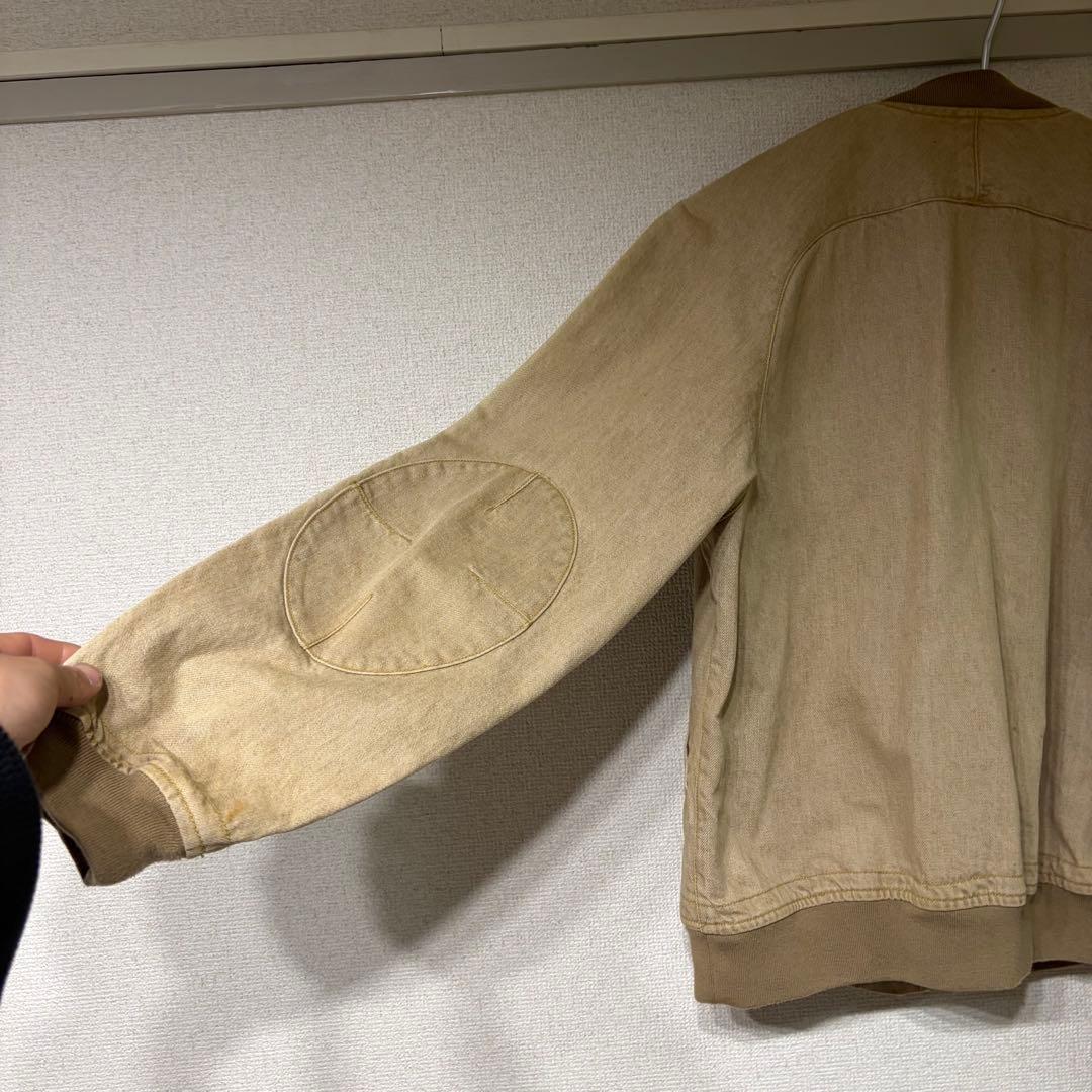 03ss CABANE de ZUCCa ジップアップ　ブルゾン　エルボーパッチ