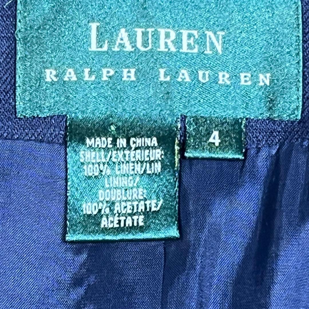 RALPH LAUREN ダブルブレスト ジャケット 白ボタン 麻100%紺ブレ