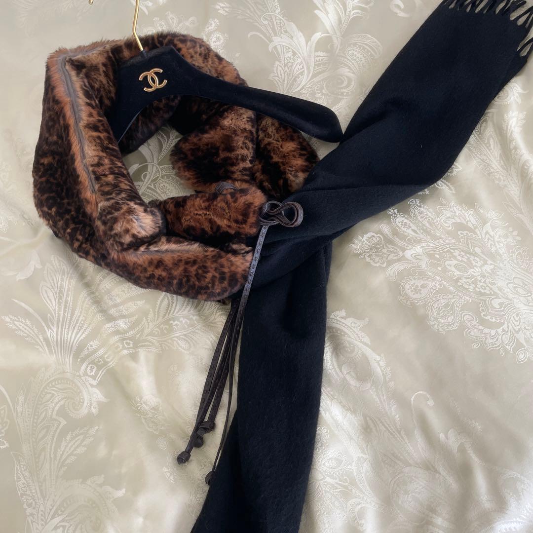 ✨FENDI✨ミンク&カシミヤ　レオパード柄✨キャンディストール
