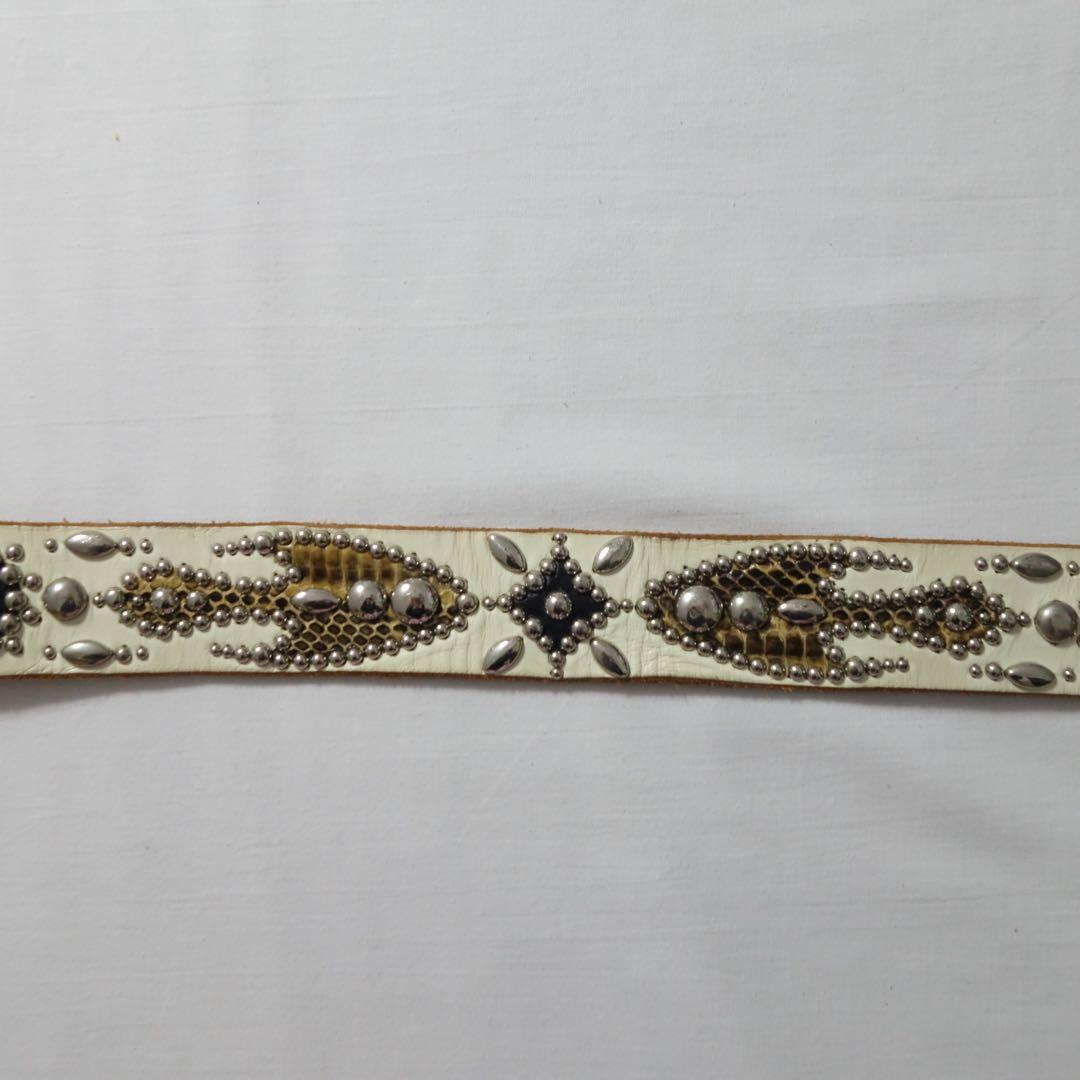 00s PPFM Python Leather Studded Belt 二連