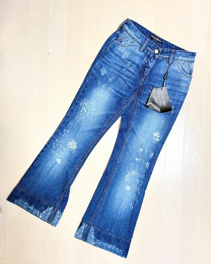 【新品 タグ付き】ドルチェ＆ガッバーナ ダメージ デニム パンツ 38