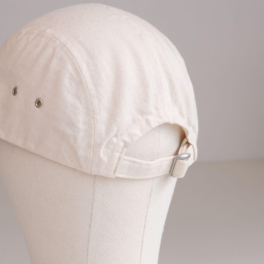 ロングビルキャップ ホワイトデニム ブルートリム 9.5cm ４パネル 帽子