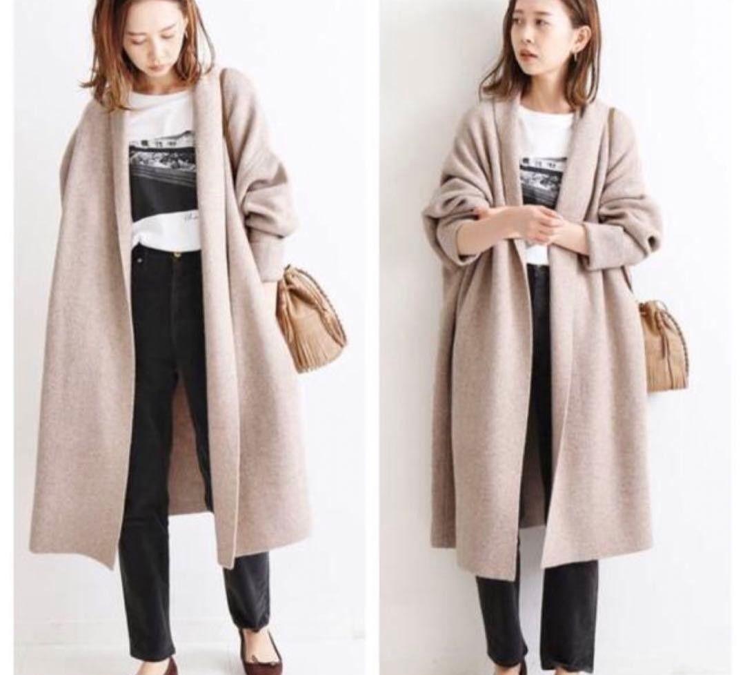 IENA ニットガウンコート コーディガン ベージュ 暖かい♡