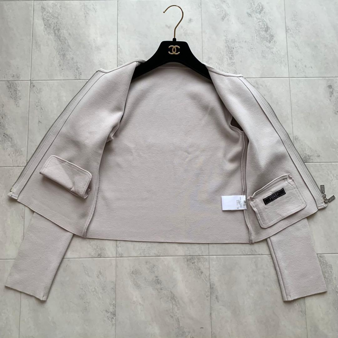 美品♡近年♡フォクシー アーバンスタンダード ニットジャケット 38 ベージュ