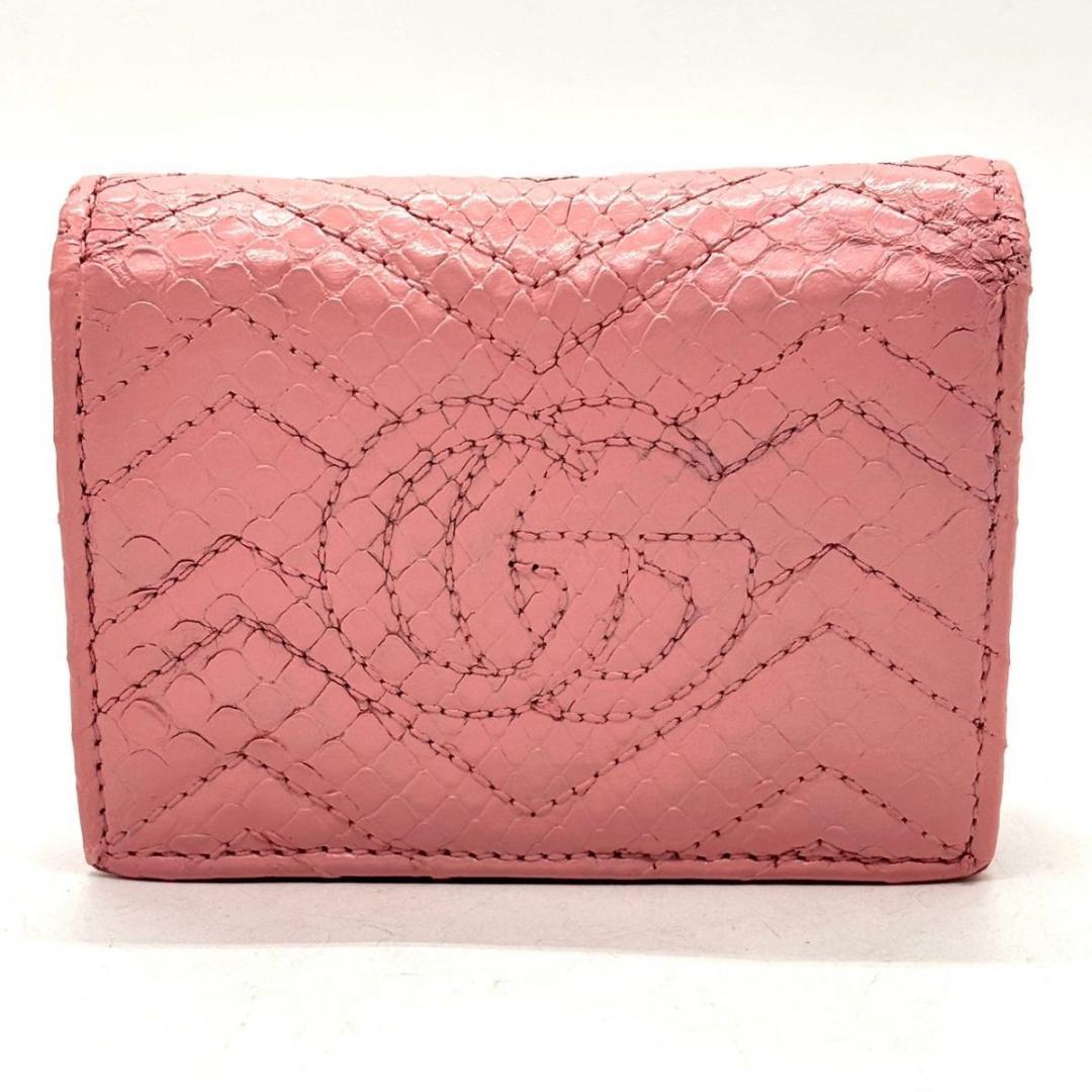 は*な様 GUCCI　二つ折り財布 GGマーモント パイソン キルティング Vス